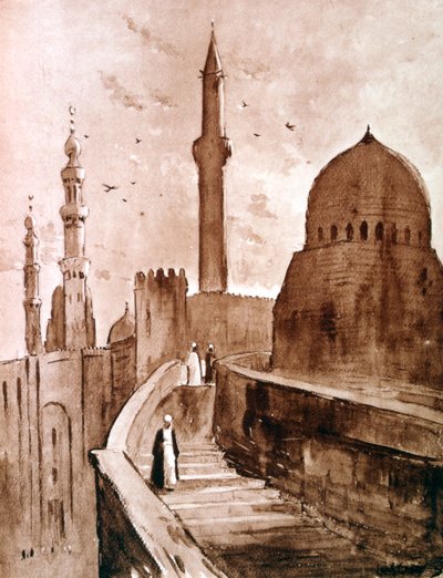 A Citadella napkeltekor, Kairó, Egyiptom, 1928 alkotó: Louis Cabanes