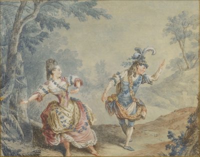 Marie Allard és Jean Dauberval a Silvie című opera-balettben alkotó: Louis Carrogis dit Carmontelle