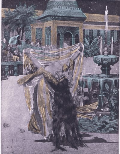 Babalon táncoló lányának Soldanja, Boccaccio Dekameronjának illusztrációja, a Navarre Society kiadása, 1930-as évek (litho) alkotó: Louis Chalon