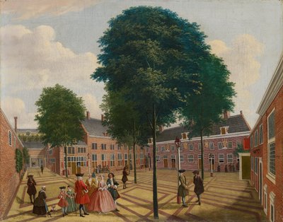 A leprások otthonának nagy udvara, 1735 alkotó: Louis Chalon