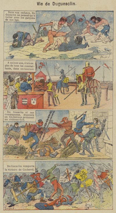 Vie de Duguesclin (színes litó) alkotó: Louis Charles (after) Bombled