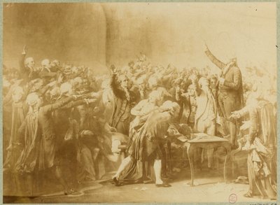 A teniszpálya esküje, 1789. június 20. (szépia fotó) alkotó: Louis Charles Auguste (after) Couder