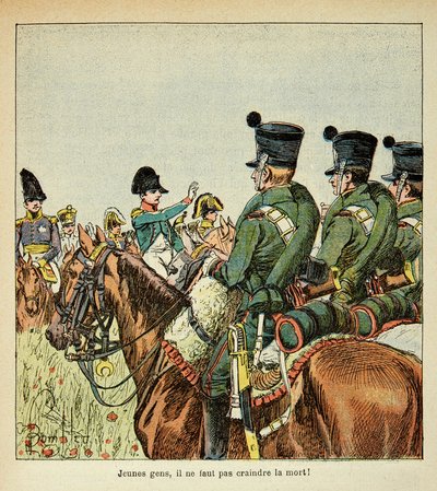 Bombled Louis (1862-1927) illusztrációja Emmanuel de Las Cases (1766-1842) gróf „Szent Heléna emlékműve” című könyvéből: Napóleon összezavarja a csapatokat, Magángyűjtemény alkotó: Louis Charles Bombled