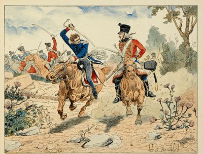 Illusztráció a "The Heros of the Siecle" című könyvből, Dick de Lonlay anekdotikus elbeszélései, Louis Bombled (1862-1927) illusztrációjával. alkotó: Louis Charles Bombled
