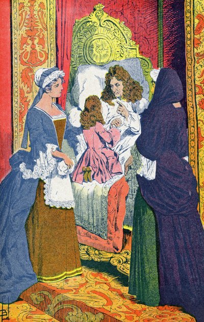 XIV. Lajos a halálos ágyán alkotó: Louis Charles Bombled