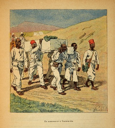 A madagaszkári háború – Az 1885–1895-ös francia expedíciók anekdotikus története, Henri Galli dit Galllichet (1854–1922), illusztrálta: Louis Bombled (1862–1927): Magángyűjtemény alkotó: Louis Charles Bombled