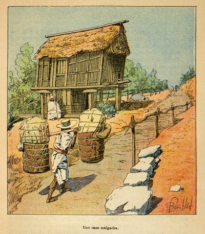 A madagaszkári háború – Az 1885-1895-ös francia expedíciók anekdotikus története, Henri Galli dit Galllichet (1854-1922), illusztrálta: Louis Bombled (1862-1927): Madagaszkár eset a 19. században, Magángyűjtemény alkotó: Louis Charles Bombled
