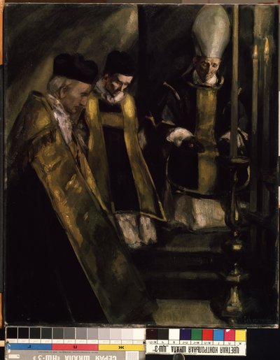 Requiem Mass 20. század (festmény) alkotó: Louis Charles Crespin