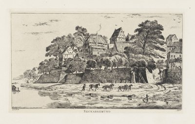 Kilátás Neckargemündre (Baden-Württemberg) Neckargemünd (cím a tárgyon) alkotó: Louis Charles Hora Siccama