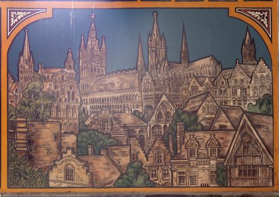 Vasútállomás épülete (Sint-Pietersstation). Belső. 1912. Az előszoba. alkotó: Louis Cloquet