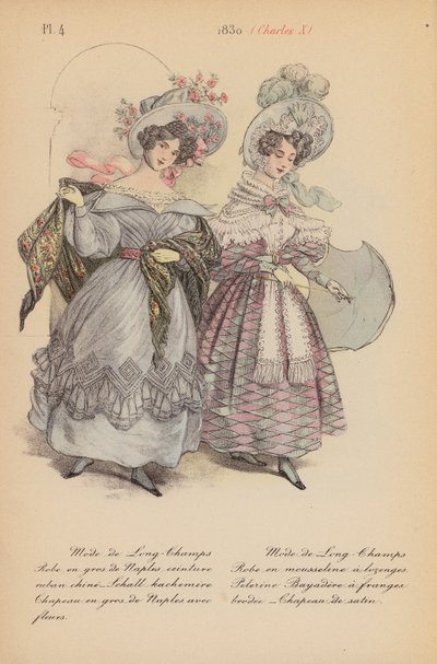 Francia divat: Károly (színes litográfia) alkotó: Louis Colas