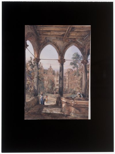 The courtyard of the Heidelberg Castle alkotó: Louis Desire Thienon