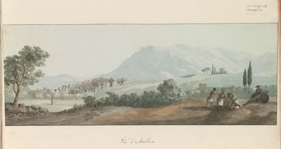 Gezicht op Avellino Avellino képe (cím a tárgyon) Utazások Olaszországban, Szicíliában és Máltán - 1778 (sorozat címe) alkotó: Louis Ducros