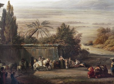 Pius a Pontine-mocsarak meglátogatása alkotó: Louis Ducros