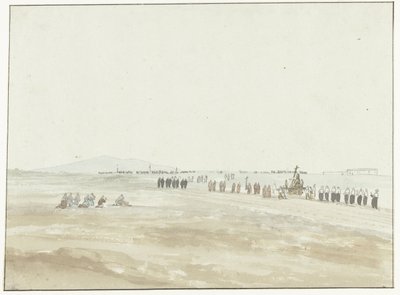 Processie in de omgeving van Cerignola Felvonulás elhagyja Cerignolát (cím a tárgyon) Utazások Olaszországban, Szicíliában és Máltán - 1778 (sorozat címe) alkotó: Louis Ducros