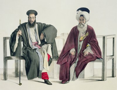 Egy görög pap és egy török, Thierry testvérek metszete, 1825 alkotó: Louis Dupré