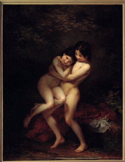 Louis Edouard Rioult (1790-1855) fürdőzői festménye, 1831 Amiens, Musee de Picardie alkotó: Louis Edouard Rioult
