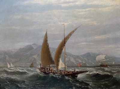 Egy mediterrán tartán (olaj, vászon) alkotó: Louis Eugene Gabriel Isabey