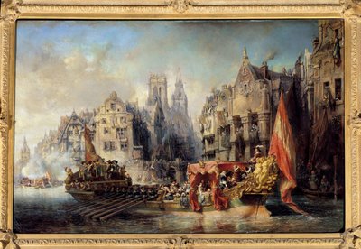 Alba hercegének érkezése Rotterdamba 1567-ben Ferdinand Alvare de Toledo (vagy Fernando Alvarez de Toledo y Pimentel), Alba hercege, Flandria kormányzója (1508-1582) hajói a városban. Eugene Isabey (1803-1886) festménye alkotó: Louis Eugene Gabriel Isabey