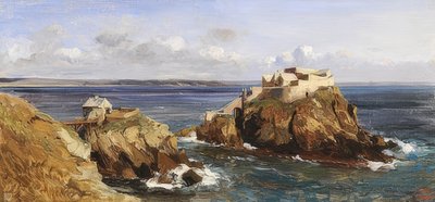 Kilátás a Bertheaume erődre alkotó: Eugene Isabey