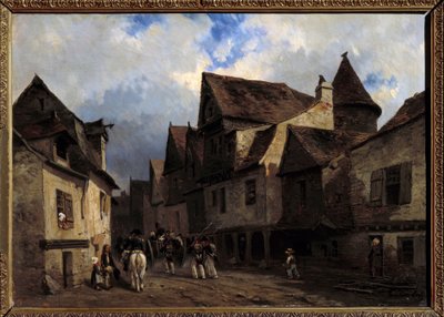 Breton falu utca Louis Gabriel Eugene Isabey festménye (1803-1886) 19. századi Orleans, Szépművészeti Múzeum alkotó: Louis Eugene Gabriel Isabey