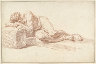 Férfi akt, oldalt fekve, balra néz alkotó: Louis Fabritius Dubourg