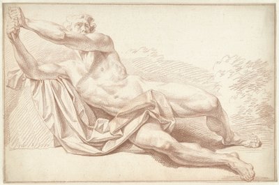 Férfi akt, oldalt fekve, balra néz alkotó: Louis Fabritius Dubourg