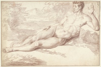 Férfi akt, oldalt fekve, jobbra néz alkotó: Louis Fabritius Dubourg