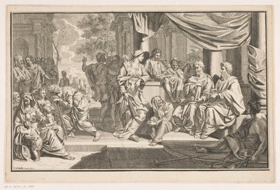 Pál és Barnabás a templom előtt prédikál alkotó: Louis Fabritius Dubourg
