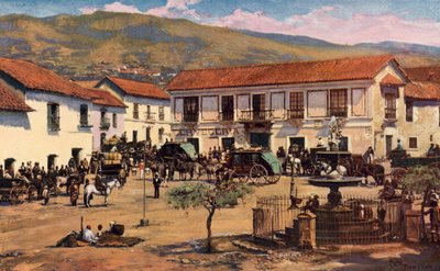 Jelenetek a bolíviai La Pazban (színes litho) alkotó: Louis Fairfax Muckley