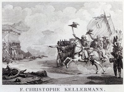 Francia forradalom: „” a tábornok és marechal Francois Christophe Kellermann (1735-1820) a valmyi csata idején, 1792. 09. 20-án”” Louis Francois Couche (1782-1849) metsze 18. század Párizs, Musee Carnavalet alkotó: Louis Francois Couche