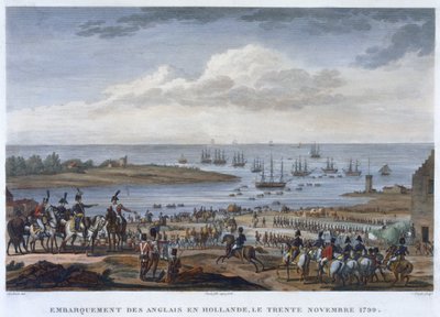 "Az angolok beszállása Hollandiába, 1799. november 30." alkotó: Louis Francois Couche