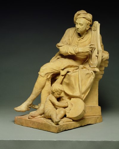 George Frederick Handel (1685-1759) egy márványszobor modellje, amely jelenleg a Victoria und Albert Múzeumban található, 1738 (terrakotta) alkotó: Louis Francois Roubillac