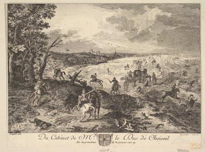 Rablás egy úton a Choiseul herceg gyűjteményében található festmény után, 1771. alkotó: Louis Germain