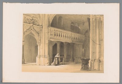 Biddende non in het Nonnbergklooster te Salzburg A saltzburgi nonenberg kolostor kápolnája (cím a tárgyon) alkotó: Louis Haghe