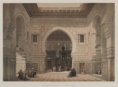 Egyiptom és Núbia, III. kötet: El Ghoree szultán mecsetjének belseje, 1849. alkotó: Louis Haghe