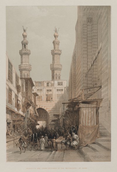 Egyiptom és Núbia, III. kötet: Minaretek és a Metwaleyok nagy bejárata, Kairóban alkotó: Louis Haghe