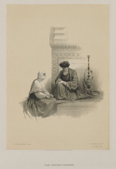 Egyiptom és Núbia, III. kötet: The Letter-Writer, Kairó alkotó: Louis Haghe