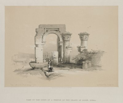 Egyiptom és Núbia, II. kötet: Romok – Templom Biggeh szigetén, Núbia, 1847. alkotó: Louis Haghe