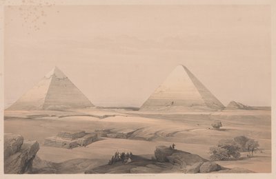 Egyiptom és Núbia: I. kötet – 3. szám, Gizehi piramisok, 1838. alkotó: Louis Haghe
