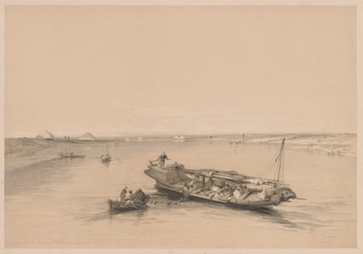 Egyiptom és Núbia: I. kötet – 4. szám, Rabcsónakok a Níluson, Nézet felé nézve..., 1838. alkotó: Louis Haghe