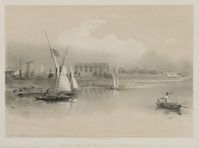 Egyiptom és Núbia, I. kötet: Luxor romjainak általános képe, A Nílusról, 1846. alkotó: Louis Haghe