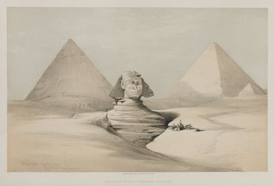 Egyiptom és Núbia, I. kötet: A Nagy Szfinx, Gezeeh piramisai, 1846. alkotó: Louis Haghe