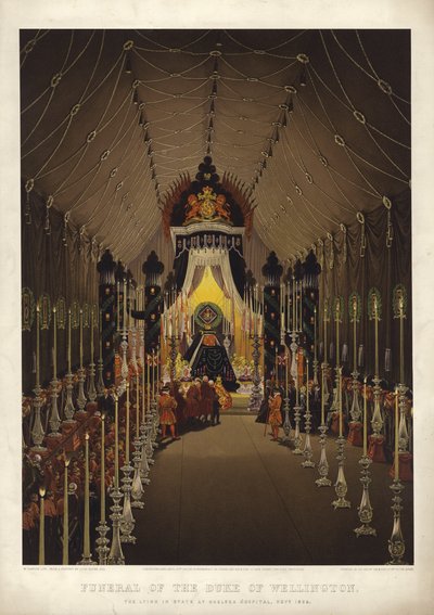 Wellington hercegének, a fekvő állam temetése a Chelsea Kórházban, 1852. november alkotó: Louis Haghe