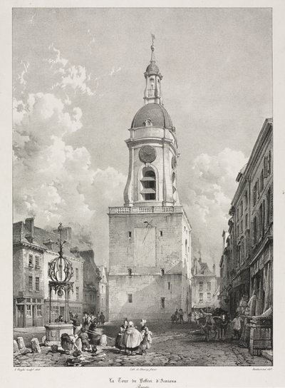 Festői és romantikus utazások ó-Franciaországban, Picardie: Amiens-i harangláb, Picardie, François Bonhommé után (francia, 1809-1881) alkotó: Louis Haghe