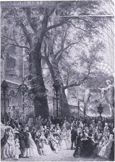 Az 1851-es Nagy Nemzetközi Kiállítás interjútáblája, a Cassells History of the British People című könyvből, amelyet a Waverley Book Company Limited adott ki, 1940 körül. alkotó: Louis Hague