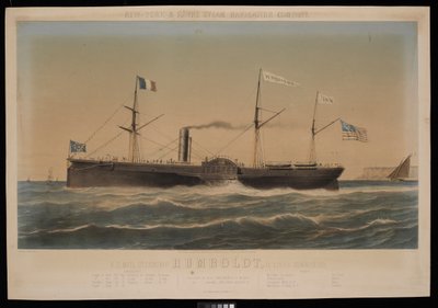New York  Havre Steam Navigation Company U.S. Mail Steamship Humboldt, D Lines, parancsnok alkotó: Louis Honore Gamain