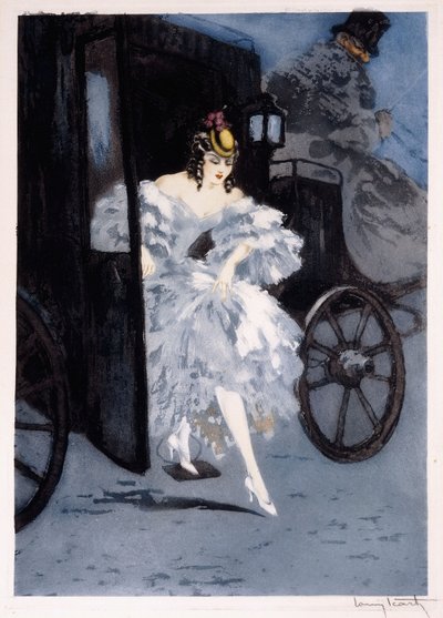Érkezés, 1941 körül (rézkarc és szárazhús) alkotó: Louis Icart