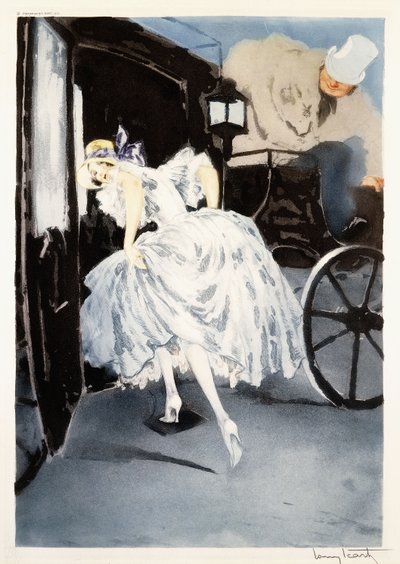 Indulás, 1941 körül (rézkarc és szárazhús) alkotó: Louis Icart