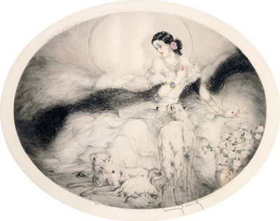 Kaméliás hölgy, 1917 körül (rézkarc és szárazhegy) alkotó: Louis Icart